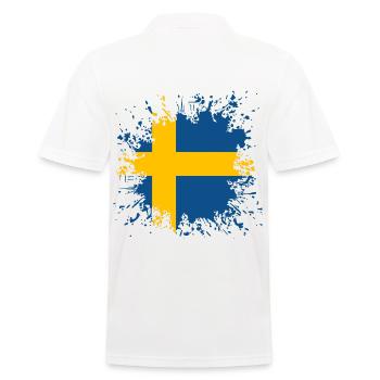 Sweden flag color splashes - Men's Polo Shirt - white - Back - Kai (181cm)