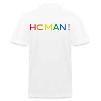 human-rights LGBT Regenbogen "tolerant bunt" - Männer Poloshirt - Weiß - Hinten - Kai (181cm)
