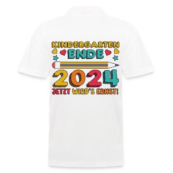 1 Klasse Schulkind Schulanfang Kindergarten Kita E - Männer Poloshirt - Weiß - Hinten - Kai (181cm)