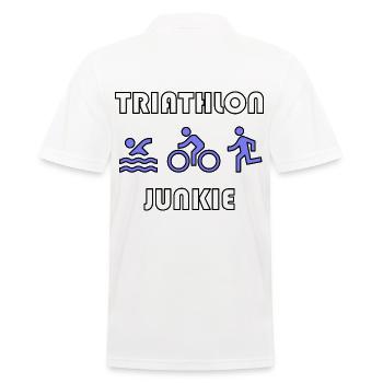 Triathlon Junkie - Men's Polo Shirt - white - Back - Kai (181cm)