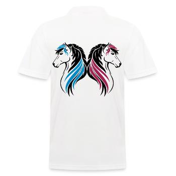 Cheval drôle cadeau idée cheval poney équitation amour - Polo Homme - blanc - Dos - Kai (181cm)