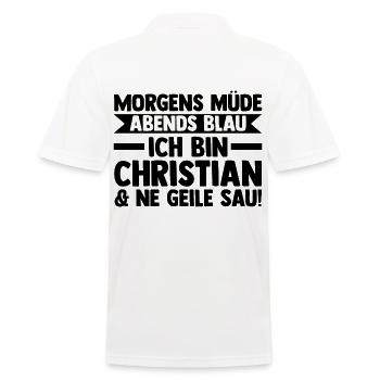 Prénom Chris Christian - Polo Homme - blanc - Dos - Kai (181cm)