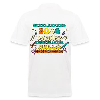 Eltern Schulkind Grundschule Erste Klasse Einschul - Männer Poloshirt - Weiß - Hinten - Kai (181cm)