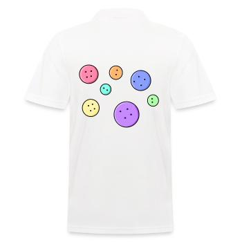 Boutons colorés drôles passe-temps cadeau bricolage fait main - Polo Homme - blanc - Dos - Kai (181cm)