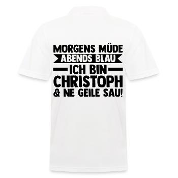 Vorname Chris Christoph - Männer Poloshirt - Weiß - Hinten - Kai (181cm)