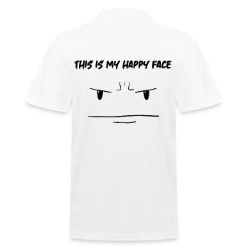 This is my happy face Funny saying with face - Men's Polo Shirt - white - Back - Kai (181cm)