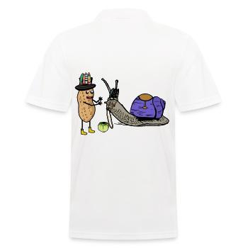 Erdnuss Schnecken Pferd Renner Rennpferd Pferde - Männer Poloshirt - Weiß - Hinten - Kai (181cm)