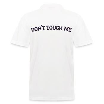 Don’t touch me -Retro Speckled Lettering Design  - Men's Polo Shirt - white - Back - Kai (181cm)