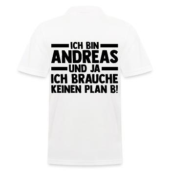 First name Andreas - Men's Polo Shirt - white - Back - Kai (181cm)