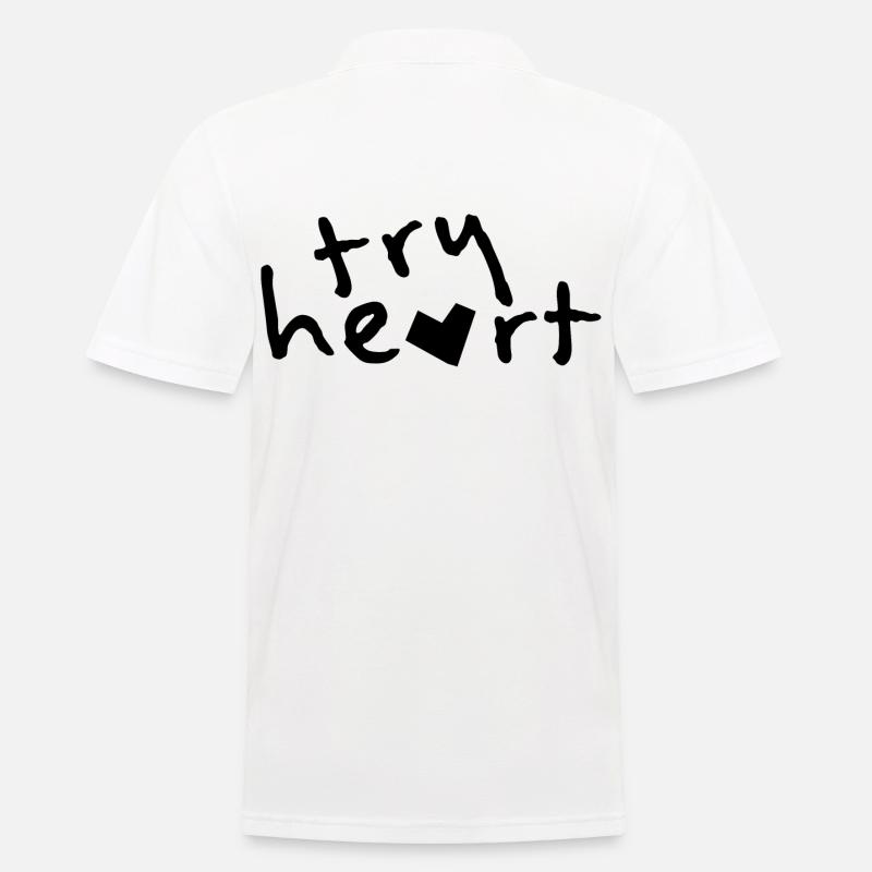try heart - Männer Poloshirt - Weiß