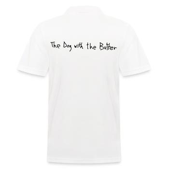 The Dog with the Butter.  - Men's Polo Shirt - white - Back - Kai (181cm)