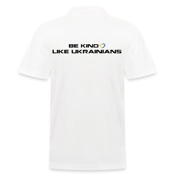Sei freundlich wie Ukrainer - Männer Poloshirt - Weiß - Hinten - Kai (181cm)