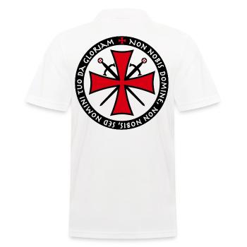 05 Templer Croix Épées Non Nobis Domine Sort - Polo Homme - blanc - Dos - Kai (181cm)