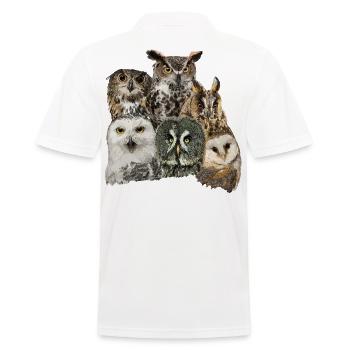 Eulen - Männer Poloshirt - Weiß - Hinten - Kai (181cm)