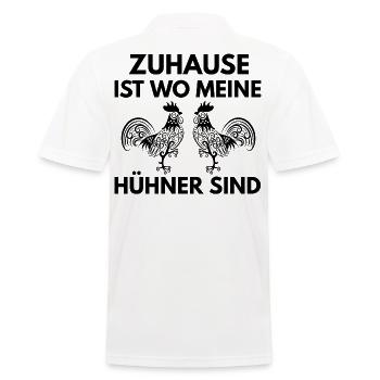 Zuhause ist wo meine Hühner sind - Männer Poloshirt - Weiß - Hinten - Kai (181cm)