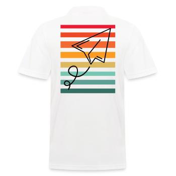 Avion en papier Sunset - Polo Homme - blanc - Dos - Kai (181cm)