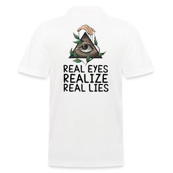 Real eyes realize real lies Illuminati - Polo Homme - blanc - Dos - Kai (181cm)