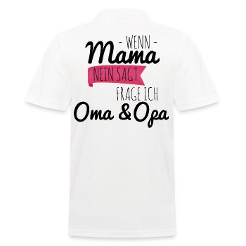 Wenn Mama nein sagt frage ich Oma & Opa - Männer Poloshirt - Weiß - Hinten - Kai (181cm)