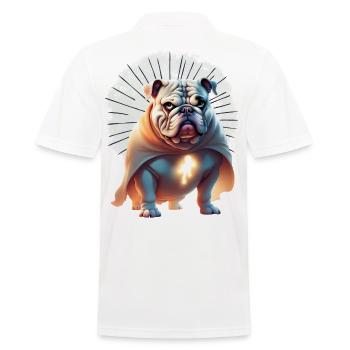 Bulldogge Halloween Hund Hunde - Männer Poloshirt - Weiß - Hinten - Kai (181cm)