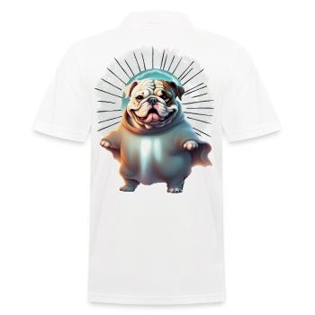 Bulldogge Halloween Hund Hunde - Männer Poloshirt - Weiß - Hinten - Kai (181cm)