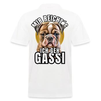 I'M GOING FOR A WALK - BULLDOG DOG DOGS - Men's Polo Shirt - white - Back - Kai (181cm)