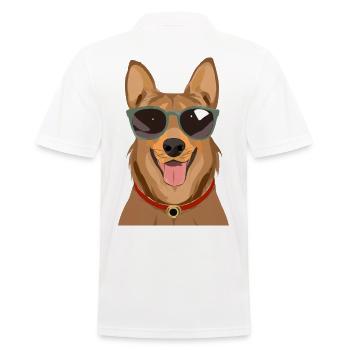 Chien avec lunettes de soleil - Polo Homme - blanc - Dos - Kai (181cm)