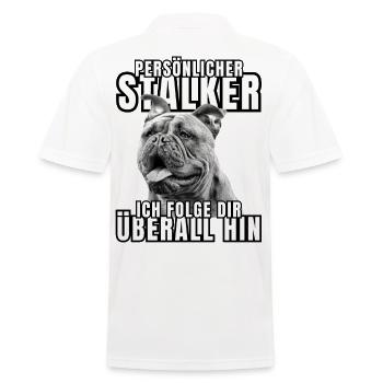 PERSONAL STALKER BULLDOG DOG DOGS - Men's Polo Shirt - white - Back - Kai (181cm)