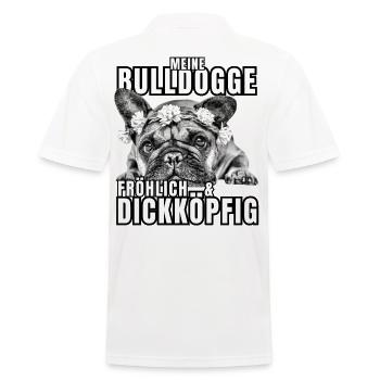 My BULLDOG cheerful & stubborn dog DOGS - Men's Polo Shirt - white - Back - Kai (181cm)