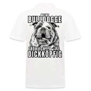 My BULLDOG cheerful & stubborn dog DOGS - Men's Polo Shirt - white - Back - Kai (181cm)