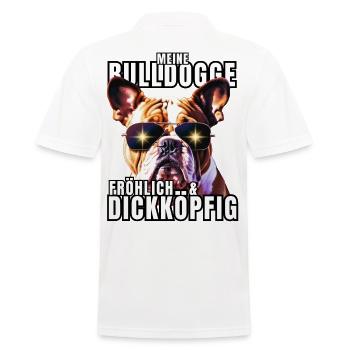 My BULLDOG cheerful & stubborn dog DOGS - Men's Polo Shirt - white - Back - Kai (181cm)