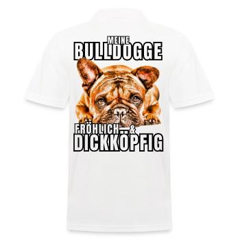 My BULLDOG cheerful & stubborn dog DOGS - Men's Polo Shirt - white - Back - Kai (181cm)