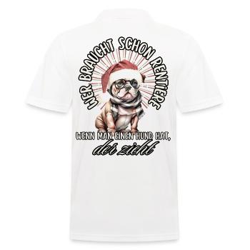 drôle Père Noël Bulldog chiens de Noël - Polo Homme - blanc - Dos - Kai (181cm)
