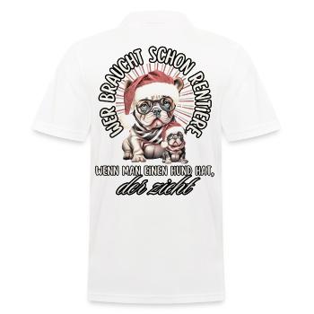 drôle Père Noël Bulldog chiens de Noël - Polo Homme - blanc - Dos - Kai (181cm)