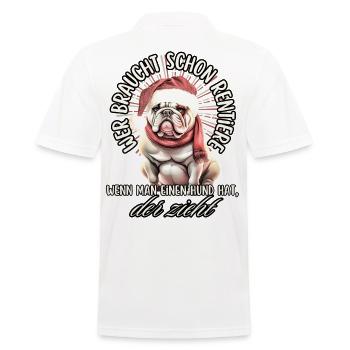 drôle Père Noël Bulldog chiens de Noël - Polo Homme - blanc - Dos - Kai (181cm)