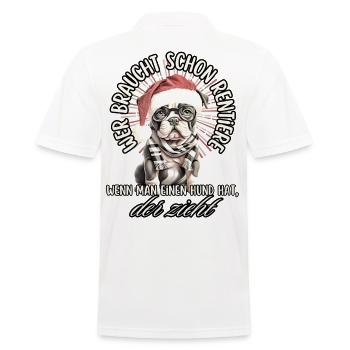 drôle Père Noël Bulldog chiens de Noël - Polo Homme - blanc - Dos - Kai (181cm)