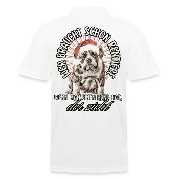 drôle Père Noël Bulldog chiens de Noël - Polo Homme - blanc - Dos - Kai (181cm)