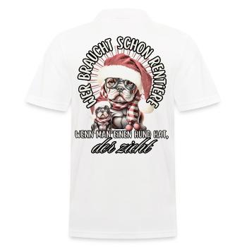 drôle Père Noël Bulldog chiens de Noël - Polo Homme - blanc - Dos - Kai (181cm)