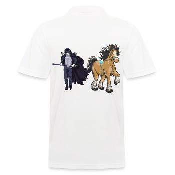 Personnage de conte de fées, conte de fées, épéiste, cheval, cheval - Polo Homme - blanc - Dos - Kai (181cm)
