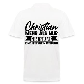 First name Chris Christian - Men's Polo Shirt - white - Back - Kai (181cm)