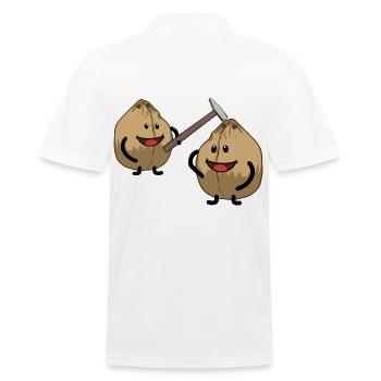 Coconut Nut Nuts Crack Hammer Fantasy - Men's Polo Shirt - white - Back - Kai (181cm)
