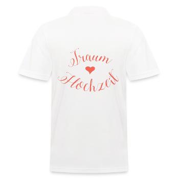 Lettrage de mariage de rêve avec des coeurs en rouge corail - Polo Homme - blanc - Dos - Kai (181cm)