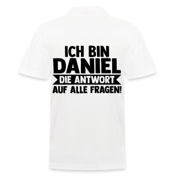 First name Daniel - Men's Polo Shirt - white - Back - Kai (181cm)