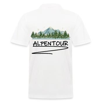 Wandern Alpen - Männer Poloshirt - Weiß - Hinten - Kai (181cm)