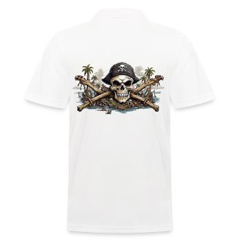Jolly Roger Pirate drapeau Halloween esthétique - Polo Homme - blanc - Dos - Kai (181cm)