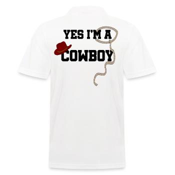 Cowboy - Männer Poloshirt - Weiß - Hinten - Kai (181cm)