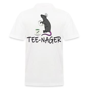 Teenager, Humor Tee-Nager , Nagertier T-Shirt - Männer Poloshirt - Weiß - Hinten - Kai (181cm)