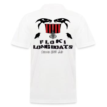 Flokis Longboats, Viking Viking Gift Shirt - Men's Polo Shirt - white - Back - Kai (181cm)