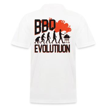 BBQ Evolution,Barbecue,Grill,Grillen,Party Shirt - Männer Poloshirt - Weiß - Hinten - Kai (181cm)