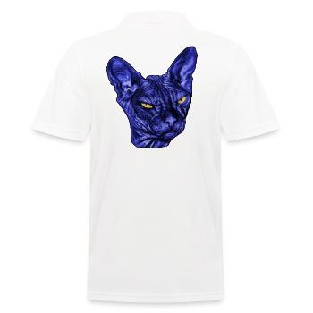 Katze Sphynx ,Cat Sphinx,Katzen Shirt - Männer Poloshirt - Weiß - Hinten - Kai (181cm)
