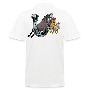Pferde Hufeisen,Rennsport,Rennpferd Shirt Geschenk - Männer Poloshirt - Weiß - Hinten - Kai (181cm)